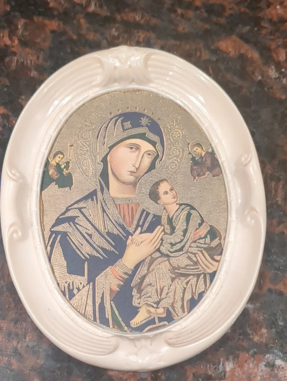 Vintage Our Lady Of Perpetual Help Wall Plaque